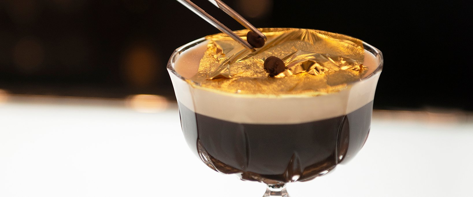 Espresso Martini with edible gold recipe Gold Chef